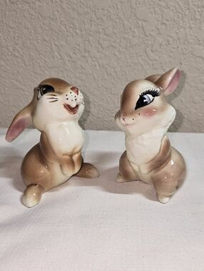 Vintage 1940s Evan Shaw Disney Bambi’s Thumper & Miss Bunny Porcelain Figurines